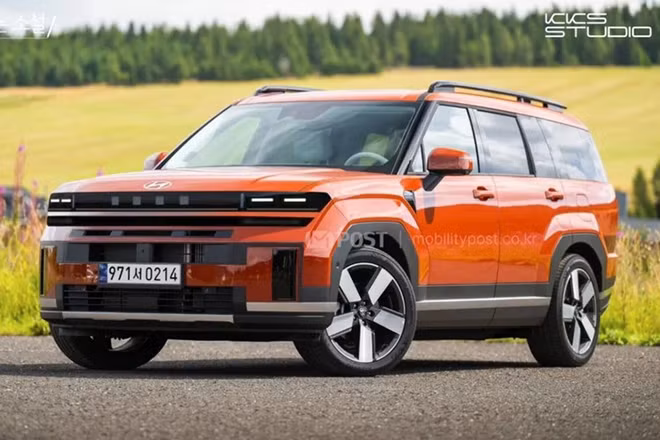 Hyundai SantaFe Facelift 2027 rò rỉ nội thất, chờ ra mắt.