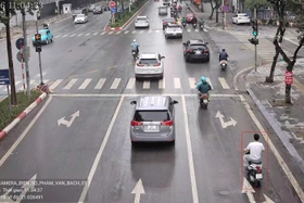 Camera AI phát hiện 23 trường hợp vượt đèn đỏ tại một nút giao ở Hà Nội