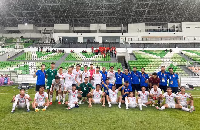 U19 Việt Nam đang nắm lợi thế trước trận gặp U19 Indonesia. (Nguồn: VFF)
